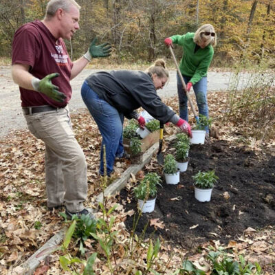 Volunteers planting at Great Dismal Swamp NWR